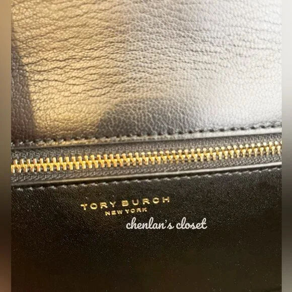 Tory Burch Fleming Black Leather Authentic Shoulder Bag With Gold Hardware - Picture 13 of 15